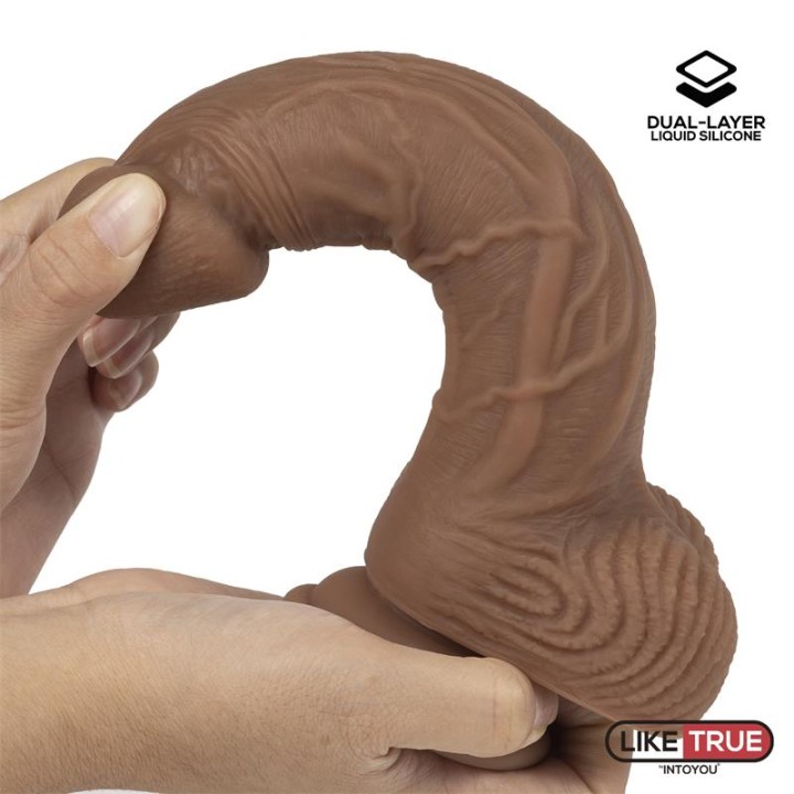Dildo Realista Silicone Líquido Dupla Camada 8.25 Bronzeado