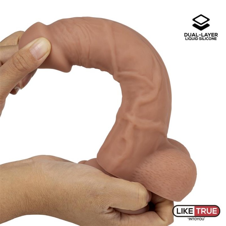 Dildo Realista Silicone Líquido Dupla Camada 8"
