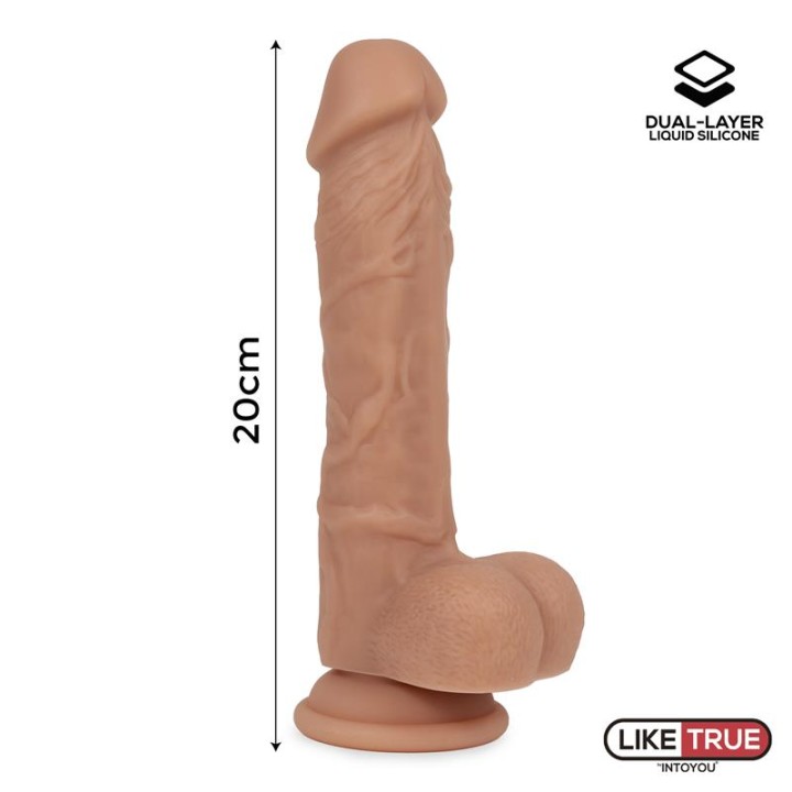 Dildo Realista Silicone Líquido Dupla Camada 8"