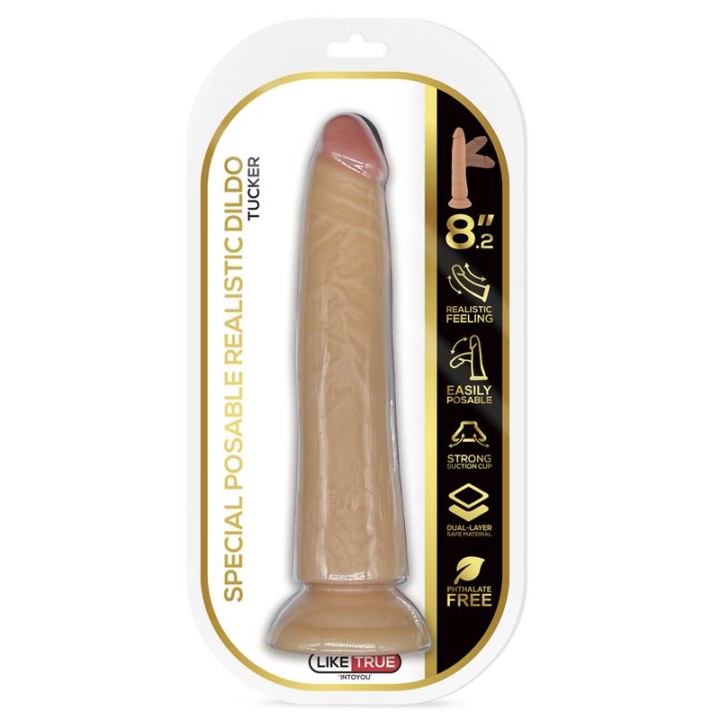 Tucker Dildo Realista Articulável-Posável 8.2 Natural