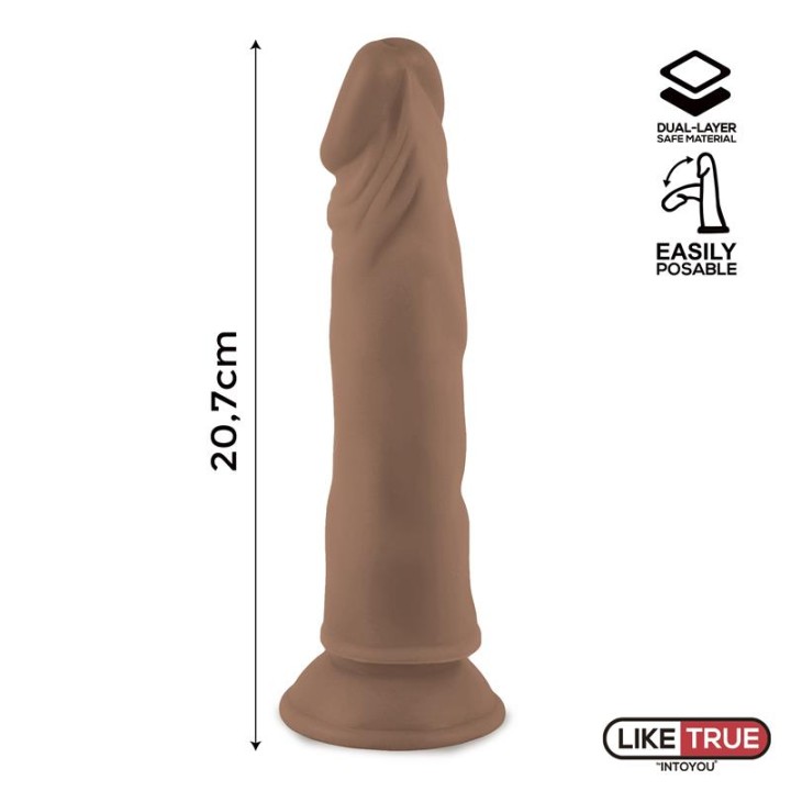 Dildo Realista Articulável Lenser 8" Castanho