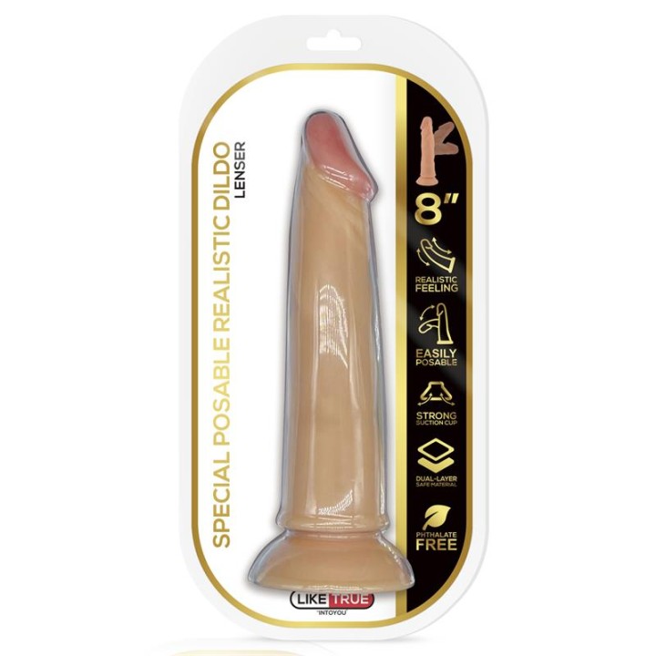 Dildo Realista Articulável Lenser 8" Natural