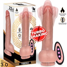 Tiberio Dildo Realista Turbo Shaking com Thrusting, Rotação 360º e Controlo Remoto em Silicone Líquido