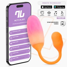 NexEgg Huevo Vibrador Silicone Dupla Camada App Laranja/Rosa