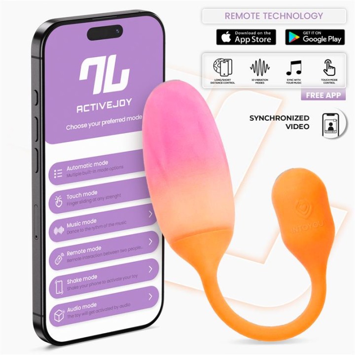 NexEgg Huevo Vibrador Silicone Dupla Camada App Laranja/Rosa