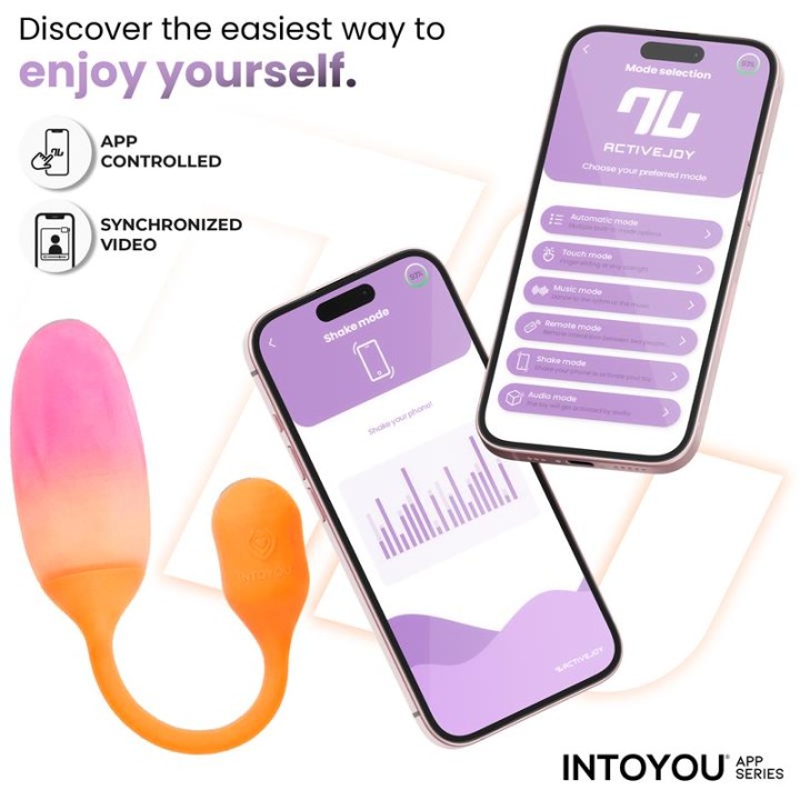 NexEgg Huevo Vibrador Silicone Dupla Camada App Laranja/Rosa
