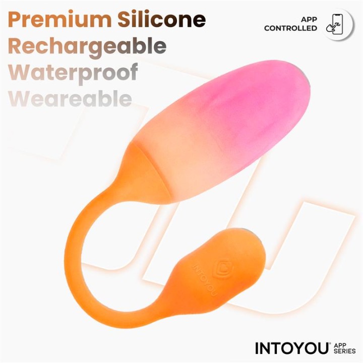NexEgg Huevo Vibrador Silicone Dupla Camada App Laranja/Rosa
