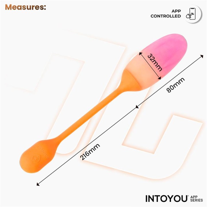 NexEgg Huevo Vibrador Silicone Dupla Camada App Laranja/Rosa