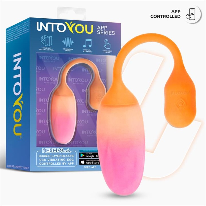 NexEgg Huevo Vibrador Silicone Dupla Camada App Laranja/Rosa