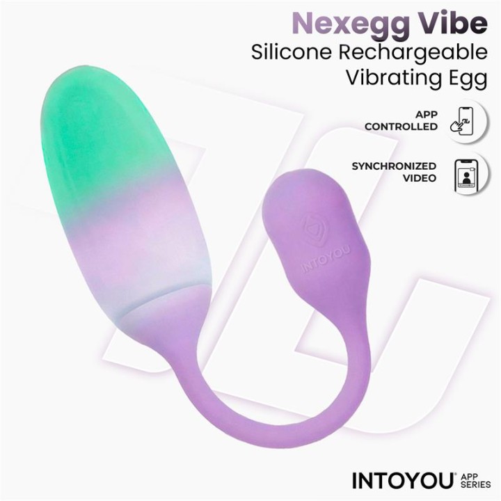 NexEgg Huevo Vibrador Silicone Dupla Camada com App Lilás/Pistacho