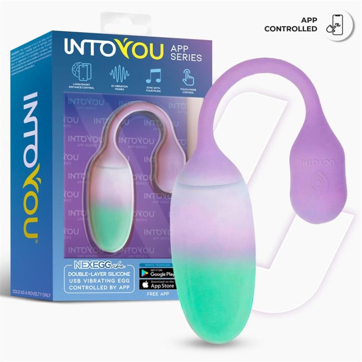 NexEgg Huevo Vibrador Silicone Dupla Camada com App Lilás/Pistacho