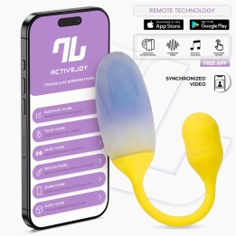 Ovo Vibratório NexEgg Dupla Camada Silicone App Amarelo/Roxo