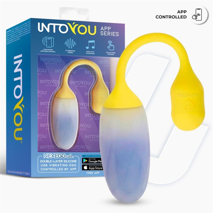 Ovo Vibratório NexEgg Dupla Camada Silicone App Amarelo/Roxo