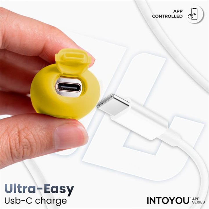 Ovo Vibratório NexEgg Dupla Camada Silicone App Amarelo/Roxo