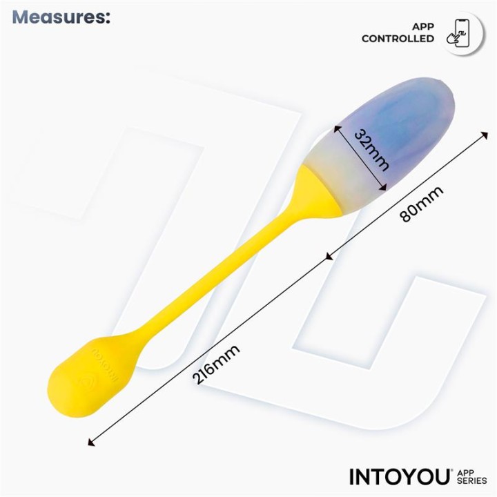Ovo Vibratório NexEgg Dupla Camada Silicone App Amarelo/Roxo