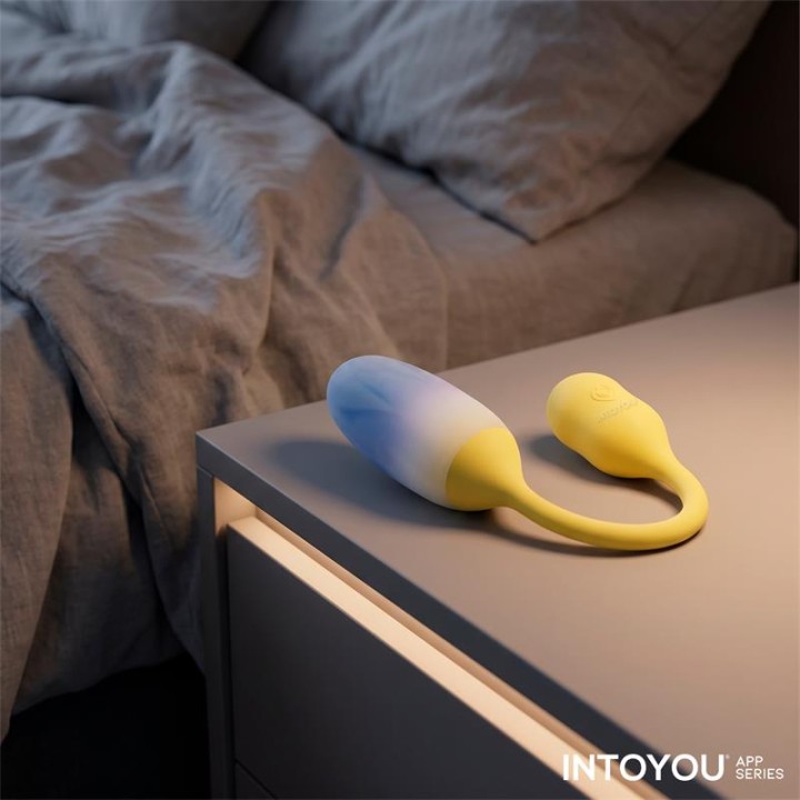 Ovo Vibratório NexEgg Dupla Camada Silicone App Amarelo/Roxo