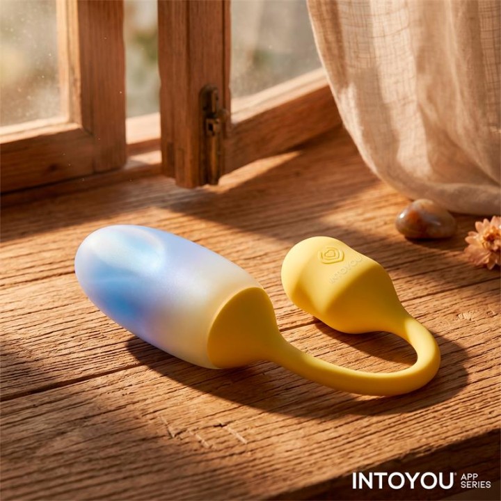 Ovo Vibratório NexEgg Dupla Camada Silicone App Amarelo/Roxo