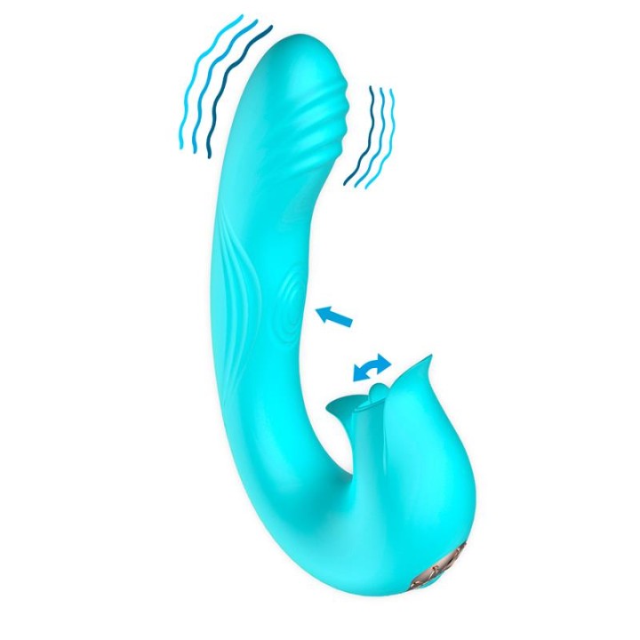 Hydra Vibrador com Pulsação e Língua Estimuladora de Clítoris 3 Motores USB