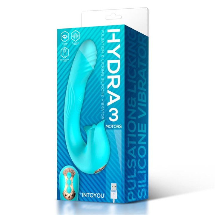 Hydra Vibrador com Pulsação e Língua Estimuladora de Clítoris 3 Motores USB