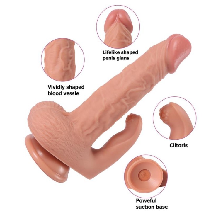 Dildo Haydon com 20 Modos de Vibração e Estimulador de Clítoris