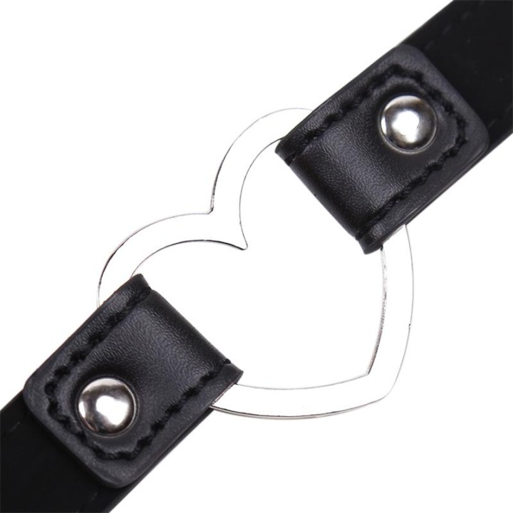 Colar com Argola em Forma de Coração Ajustável 41,5 cm Preto