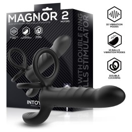 Magnor Dildo com Duplo Anel e Estimulador de Testículos