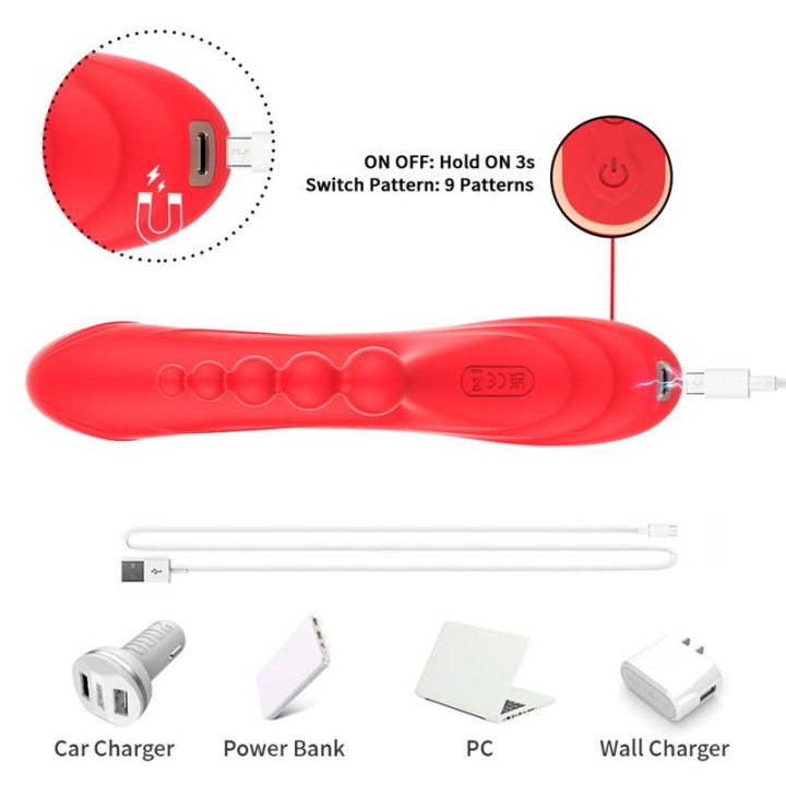 Vibrador Tickler com Corrente Anal