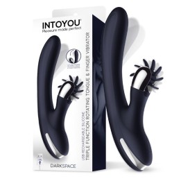Darkspace Vibrador com Línguas Rotativas e Movimento Finger Azul