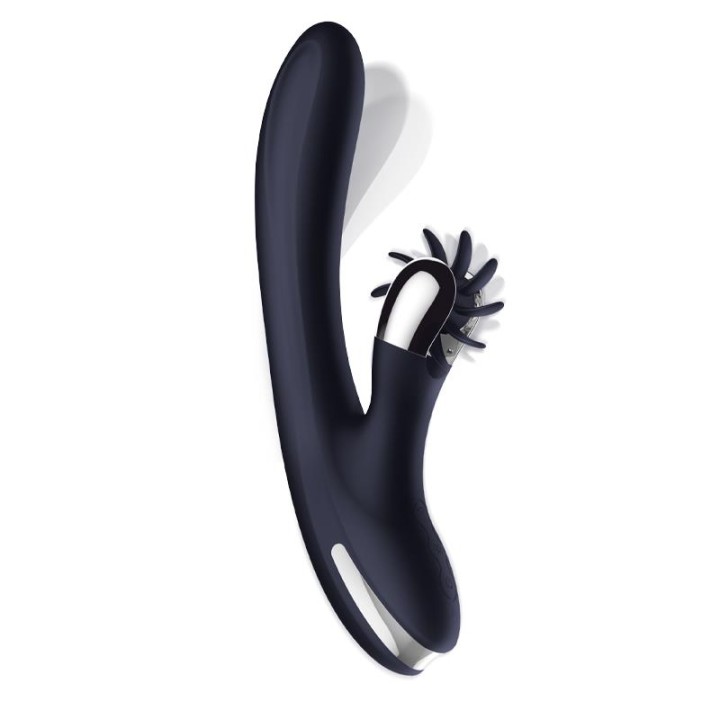 Darkspace Vibrador com Línguas Rotativas e Movimento Finger Azul