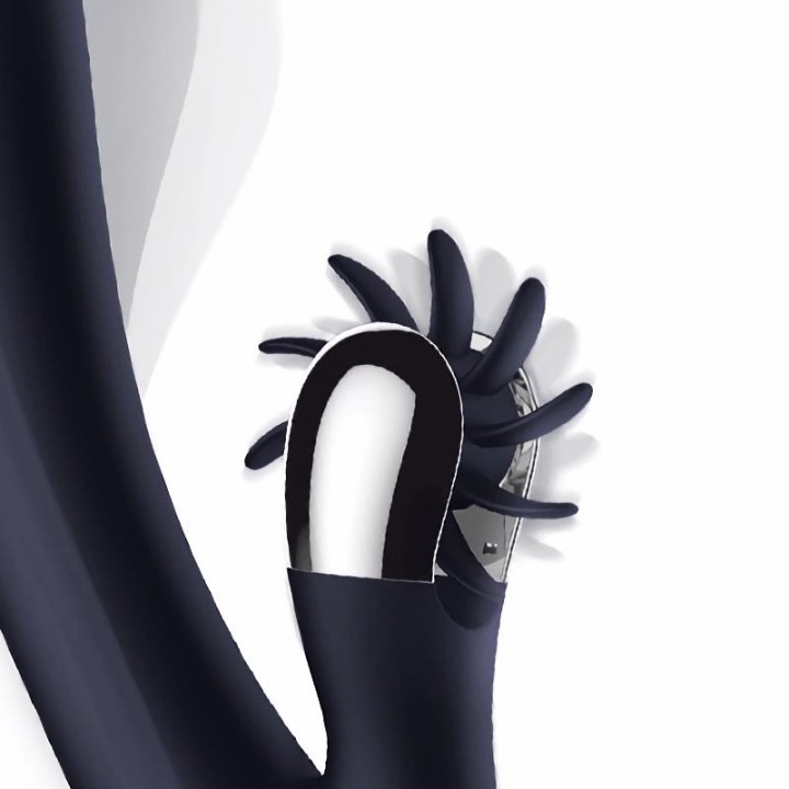 Darkspace Vibrador com Línguas Rotativas e Movimento Finger Azul