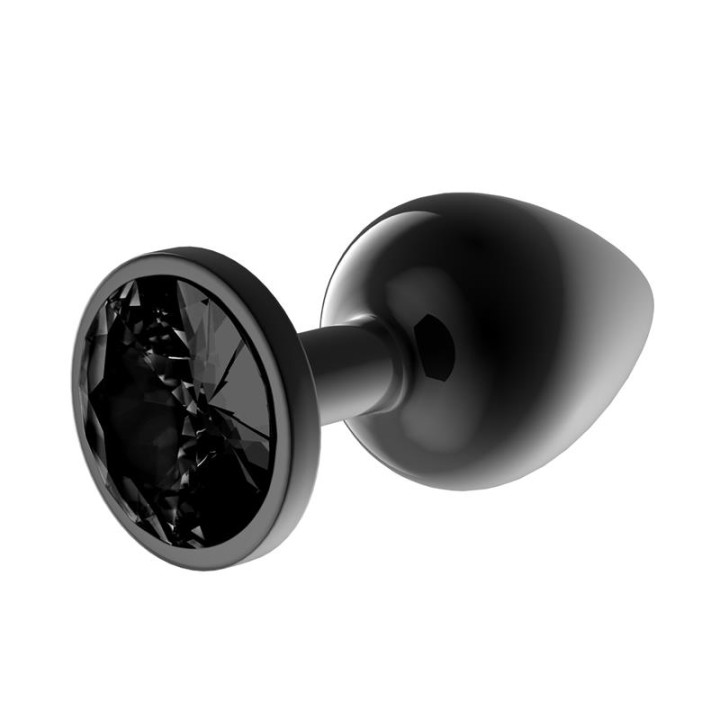 Blackgem Plug Anal Metálico com Joia Cor Negra Tamanho M