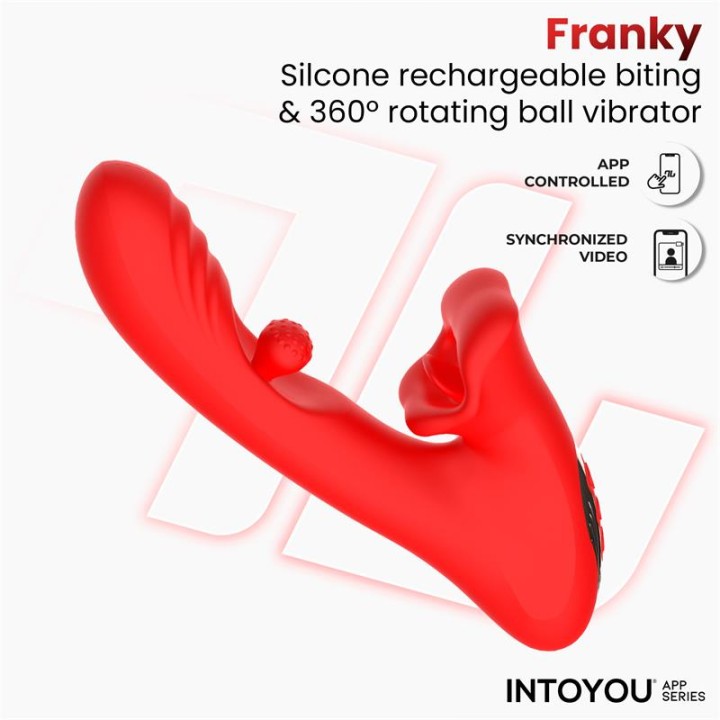 Franky Vibrador com Mordida e Bola Rotativa com APP