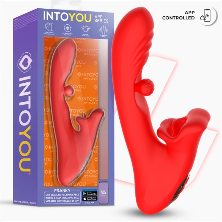 Franky Vibrador com Mordida e Bola Rotativa com APP