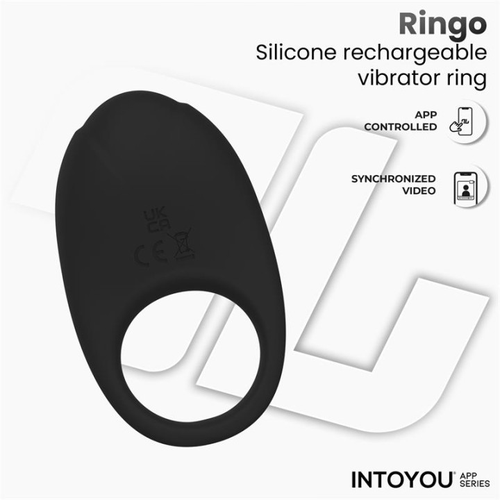 Anel Vibratório Ringo com APP Unibody Preto