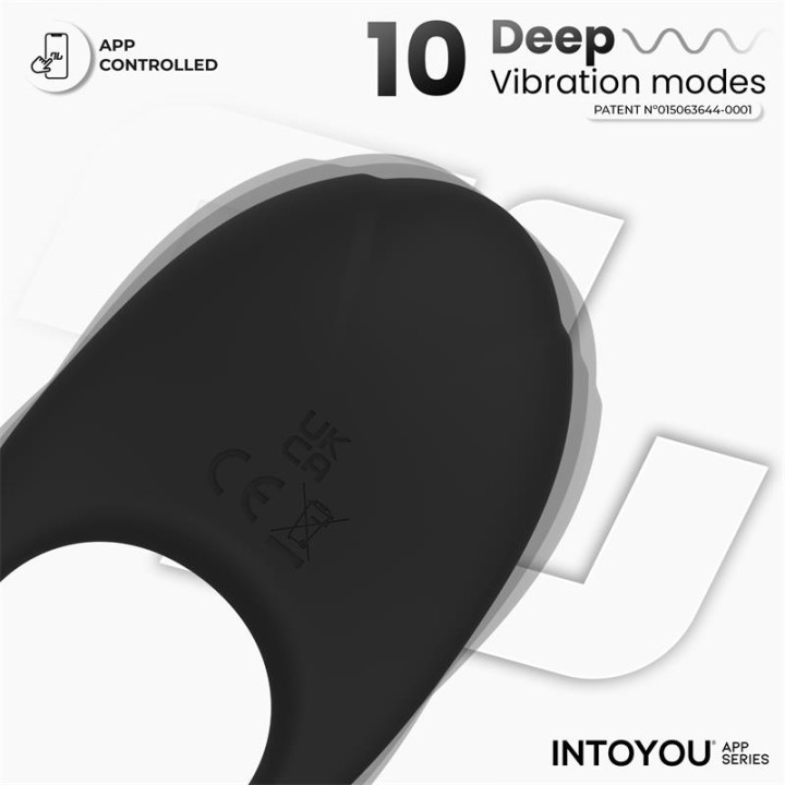 Anel Vibratório Ringo com APP Unibody Preto