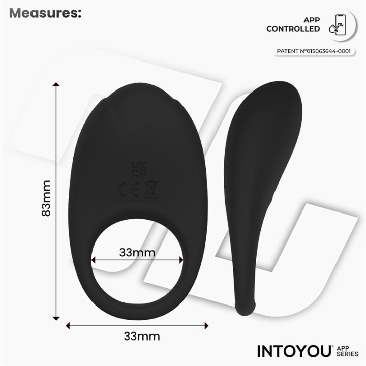 Anel Vibratório Ringo com APP Unibody Preto