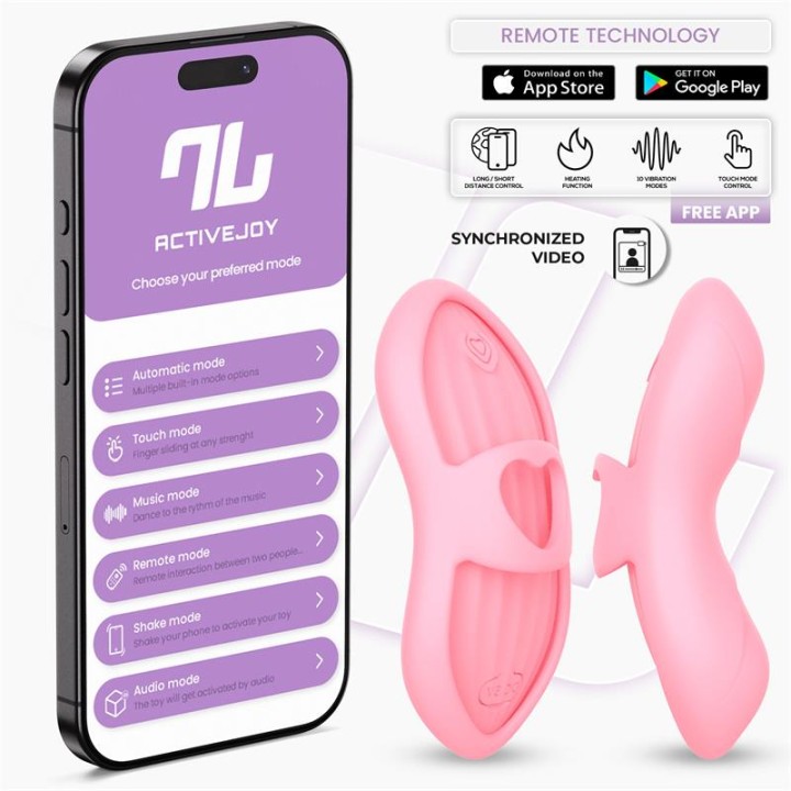 Estimulador de Dedo Laia com Calor e Capa com APP Rosa