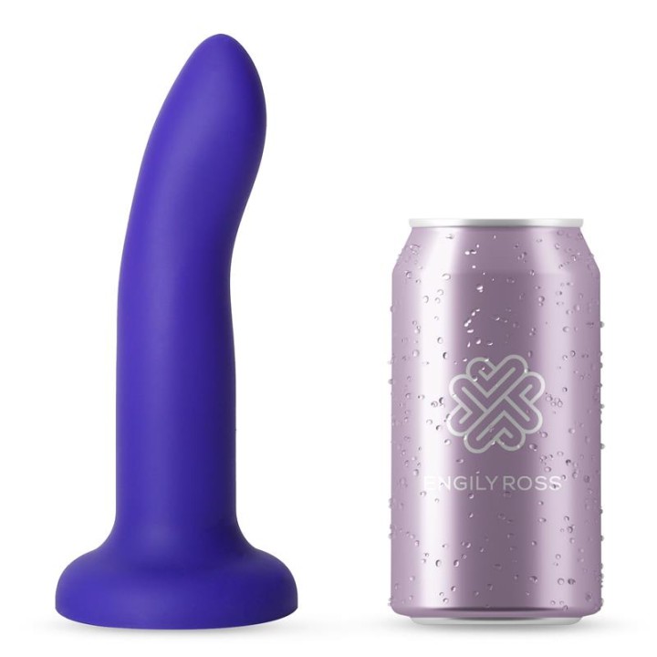Dildo com Vibração que Muda de Cor de Azul para Roxo Tamanho M 17 cm