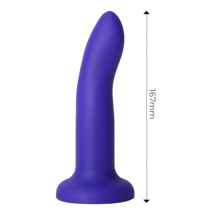 Dildo com Vibração que Muda de Cor de Azul para Roxo Tamanho M 17 cm