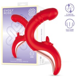 Drako Vibrador com Thrusting e Língua Oscilante 360º