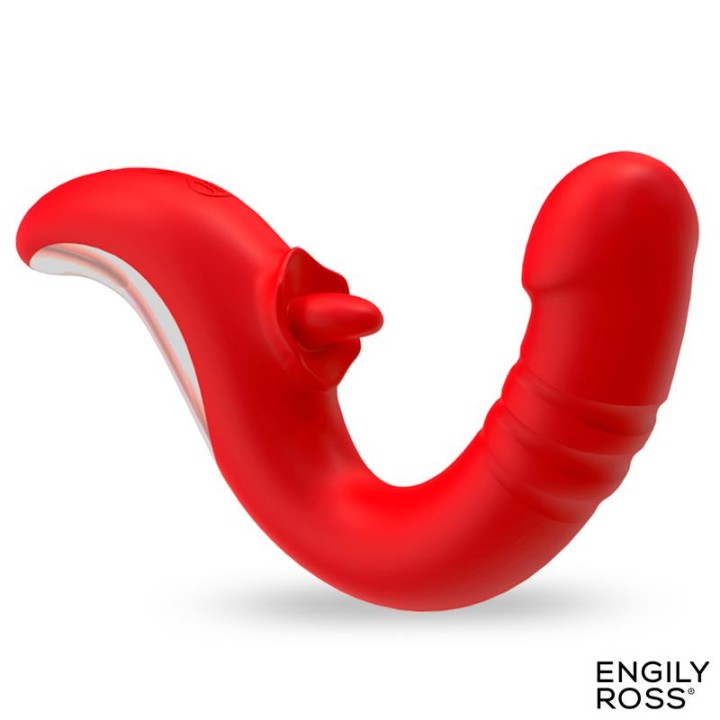 Drako Vibrador com Thrusting e Língua Oscilante 360º