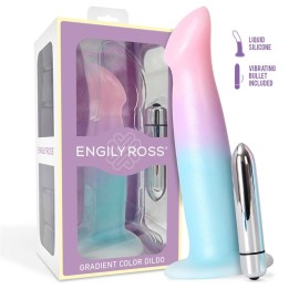Dildo com Vibração e Ventosa Cor Degradê 17 cm
