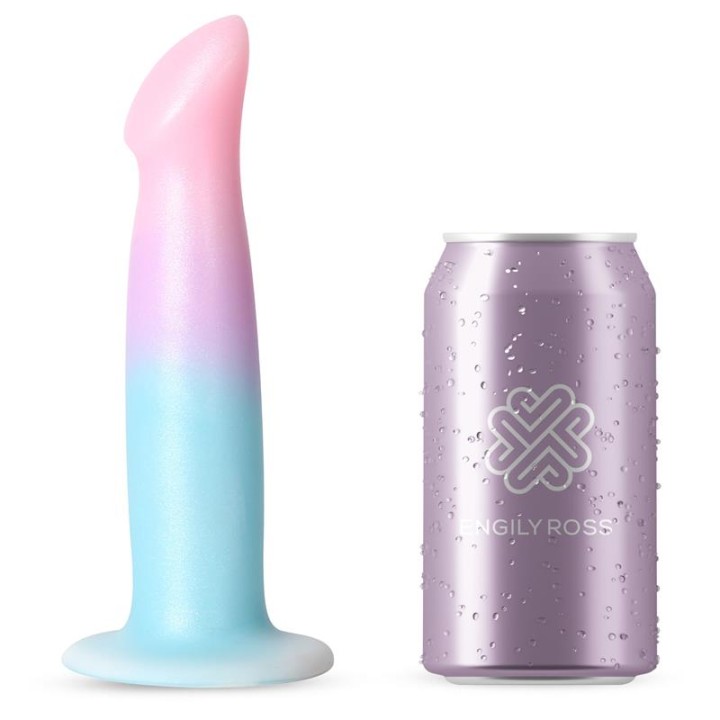 Dildo com Vibração e Ventosa Cor Degradê 17 cm
