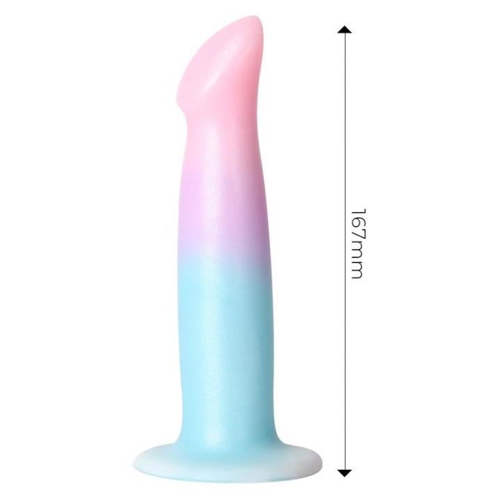 Dildo com Vibração e Ventosa Cor Degradê 17 cm