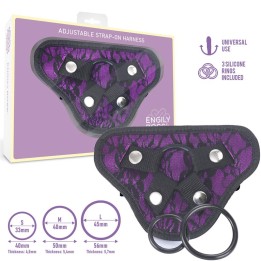 Arnés Universal Miley Ajustável com 3 Anéis de Silicone Roxo