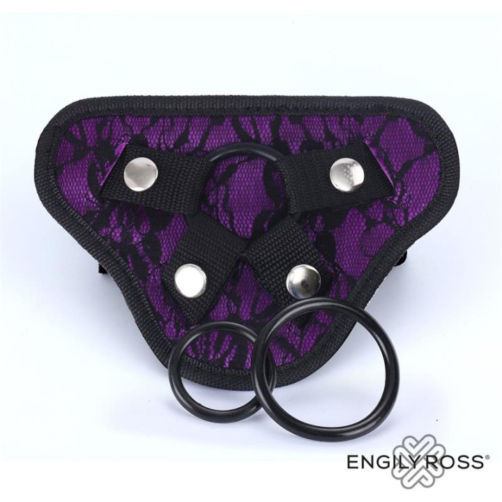 Arnés Universal Miley Ajustável com 3 Anéis de Silicone Roxo