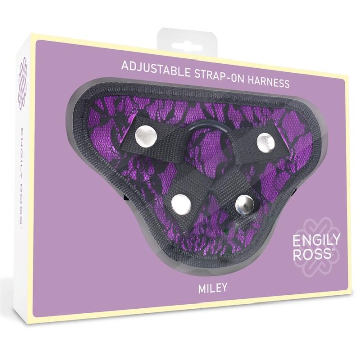 Arnés Universal Miley Ajustável com 3 Anéis de Silicone Roxo