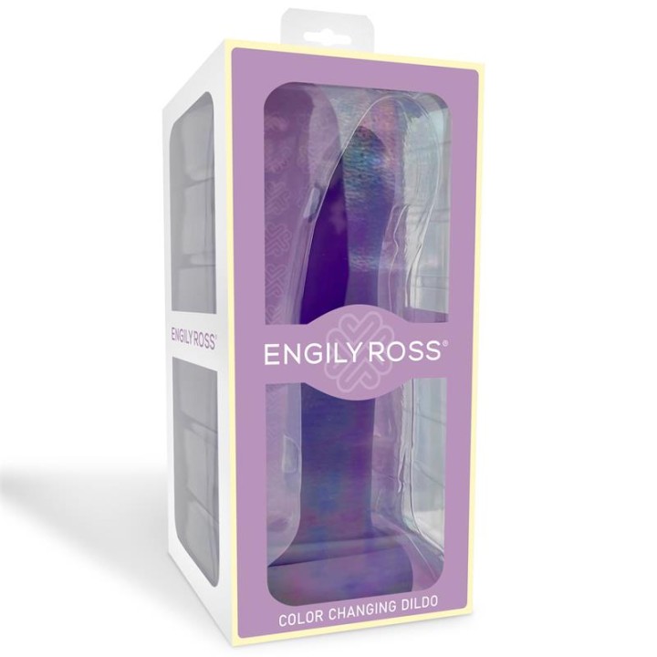 Dildo que Muda de Cor de Púrpura para Rosa Tamanho L 21 cm