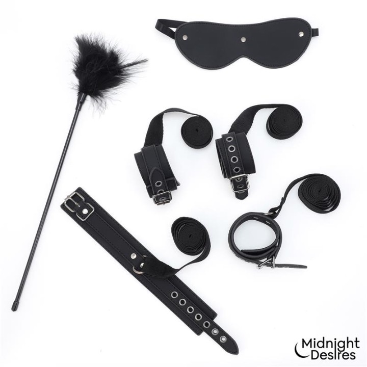 Conjunto Bondage com Algemas, Venda e Pena Estimuladora