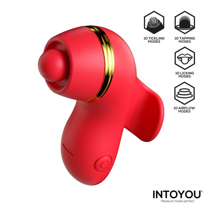 Beeny Estimulador com 4 Cabeças, Sucção, Tapping, Tickling e Licking